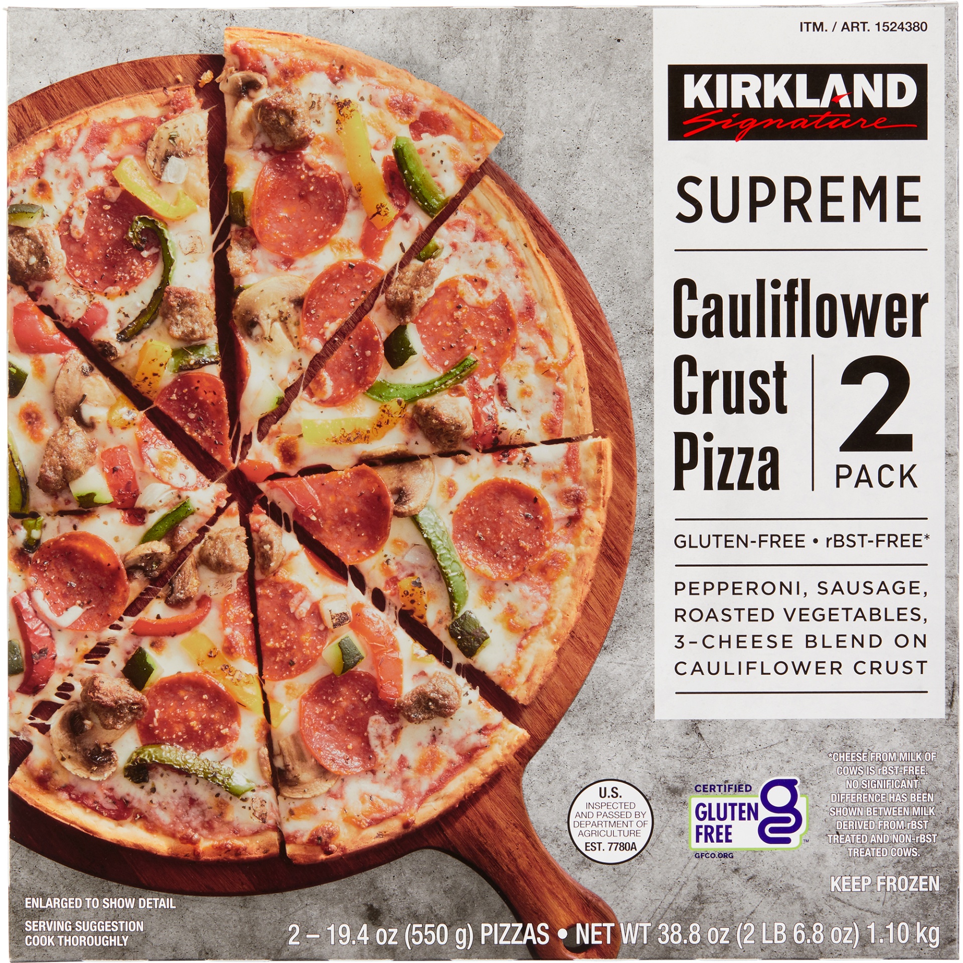 slide 1 of 4, Kirkland Signature Cauliflower Crust Pizza, 