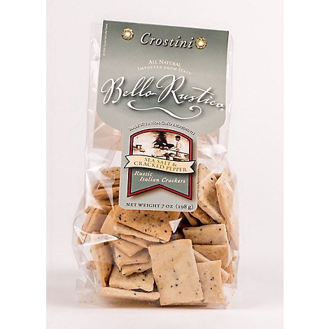 slide 1 of 1, Bello Rustico Italian Crostini Crackers Sea Salt & Cracked Pepper - 7 Oz, 7 oz
