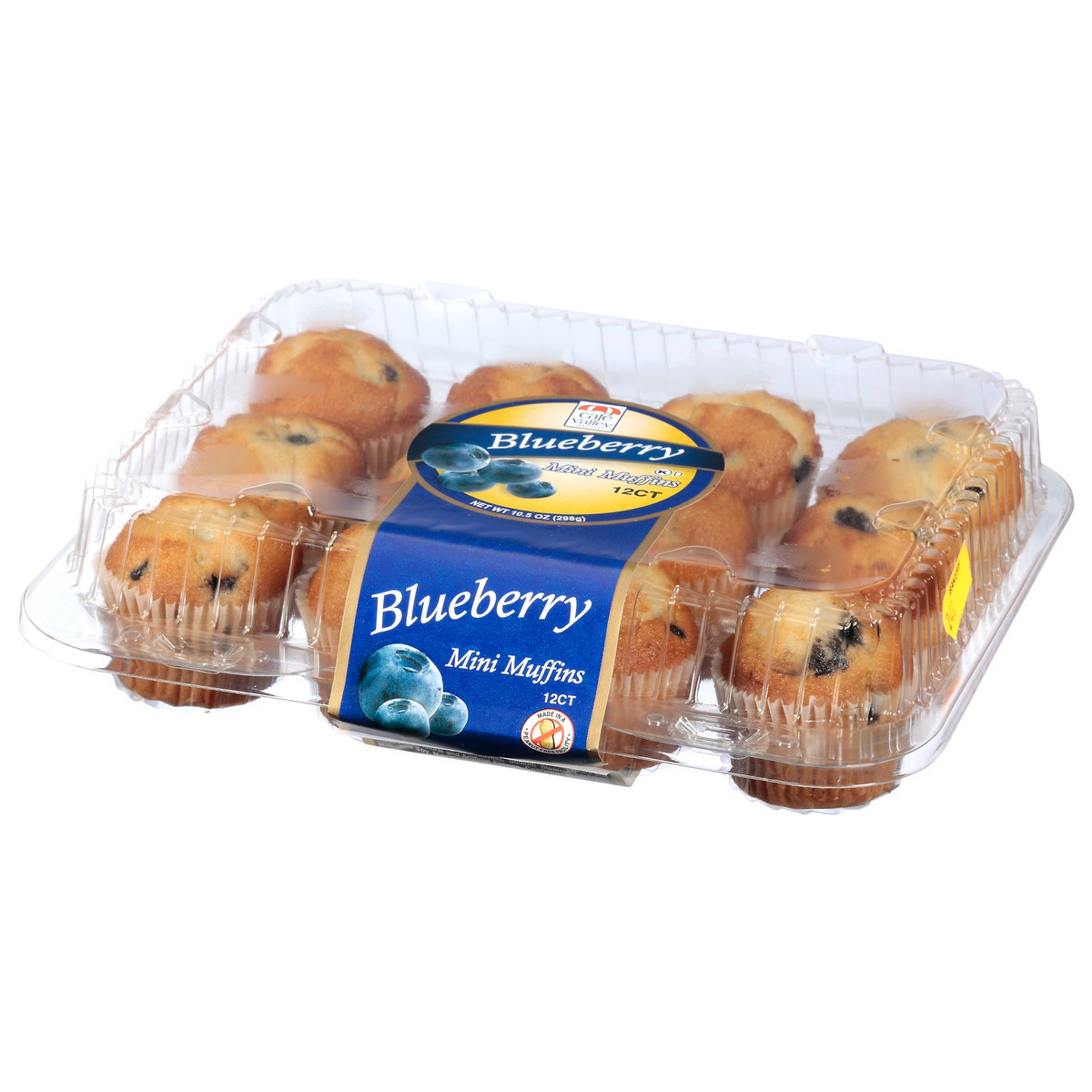 slide 2 of 14, Cafe Valley Cafe Blueberry Mini Muffins, 12 ct
