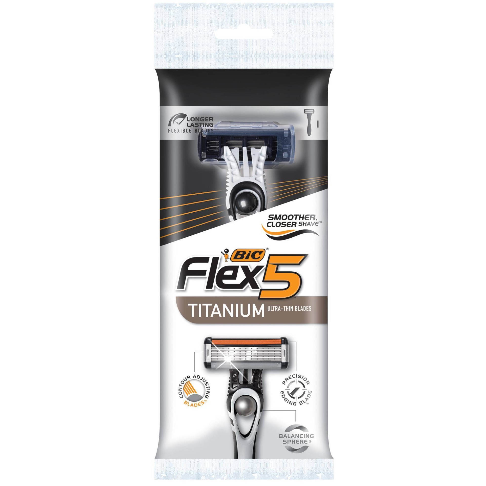 slide 1 of 1, BiC Flex5 Titanium Men's Disposable Razor - Trial Size - 1ct, 1 ct