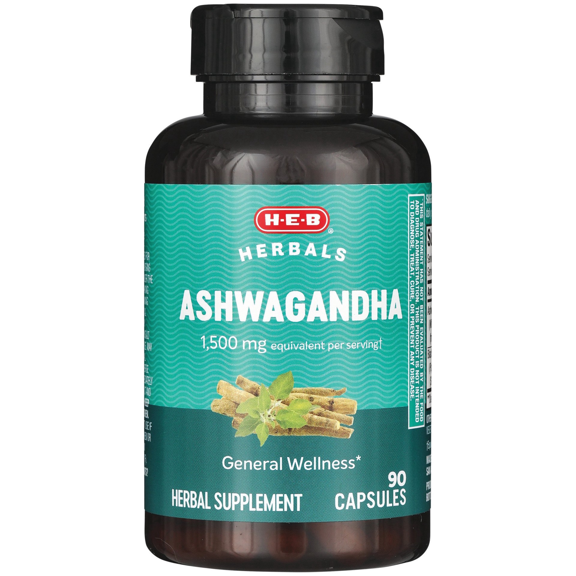slide 1 of 1, H-E-B Herbals Ashwagandha 1500mg, 90 ct