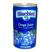 slide 1 of 1, Bluebird Unsweetened Grape Juice, 48 ct