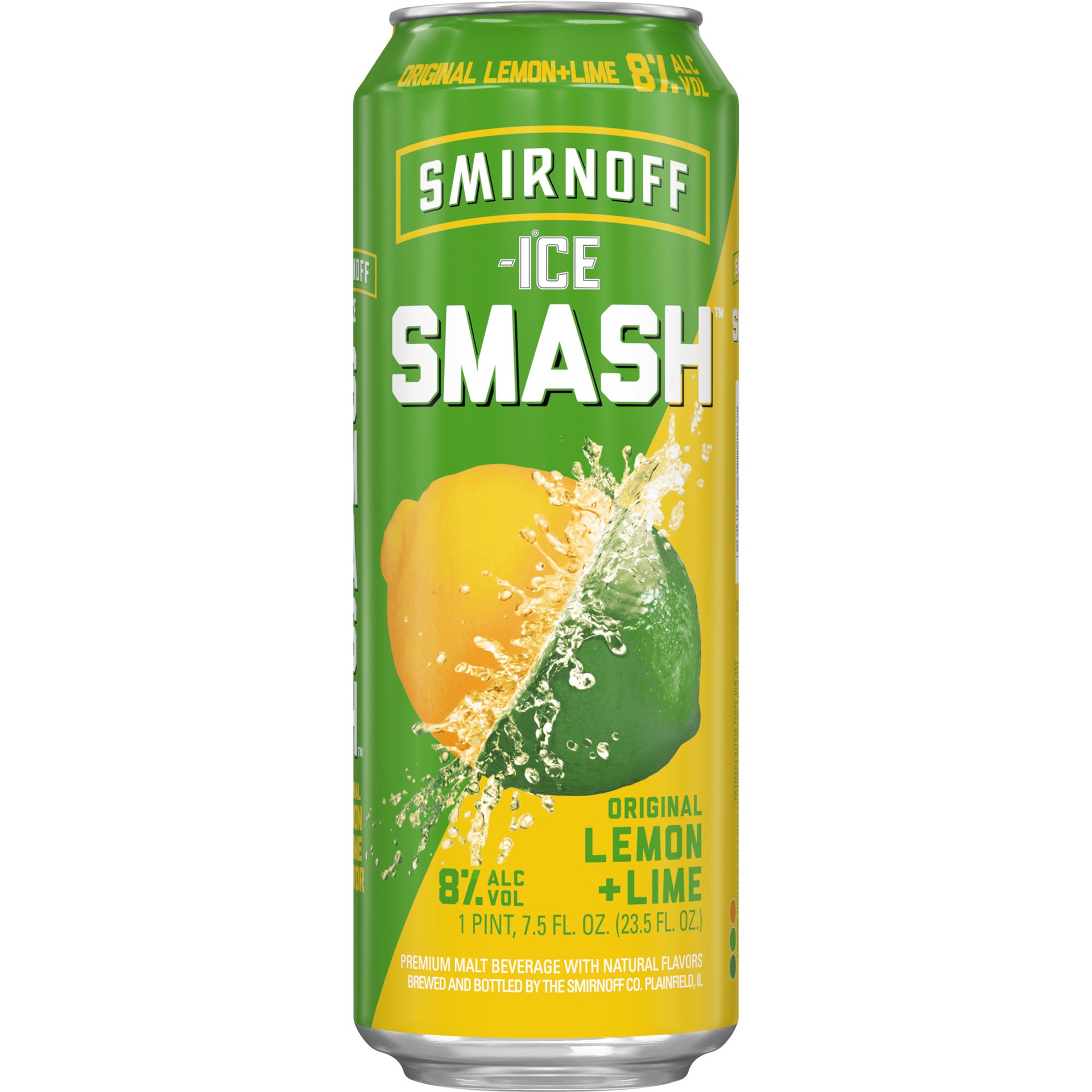 slide 1 of 4, Smirnoff Ice Smash Lemon and Lime, 23.5oz Single Can, 8% ABV, 23.50 fl oz