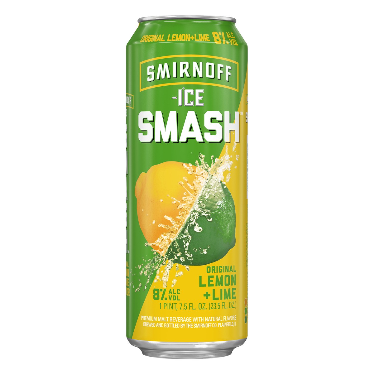 slide 1 of 4, Smirnoff Ice Smash Original Lemon + Lime Malt Beverage 23.5 oz, 23.50 fl oz