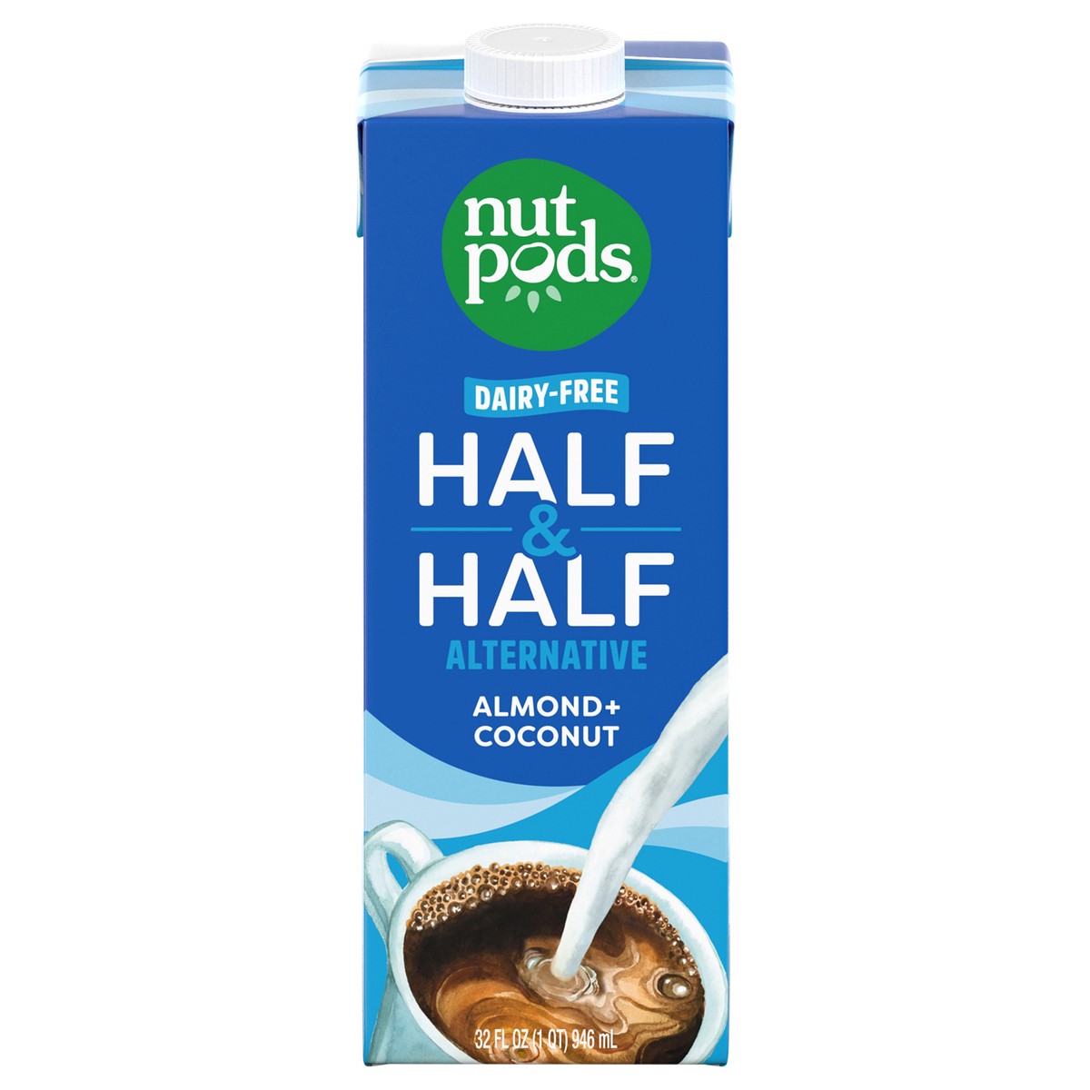 slide 1 of 10, nutpods Non Dairy Half & Half Alternative made with Almonds and Coconuts, 32 fl oz