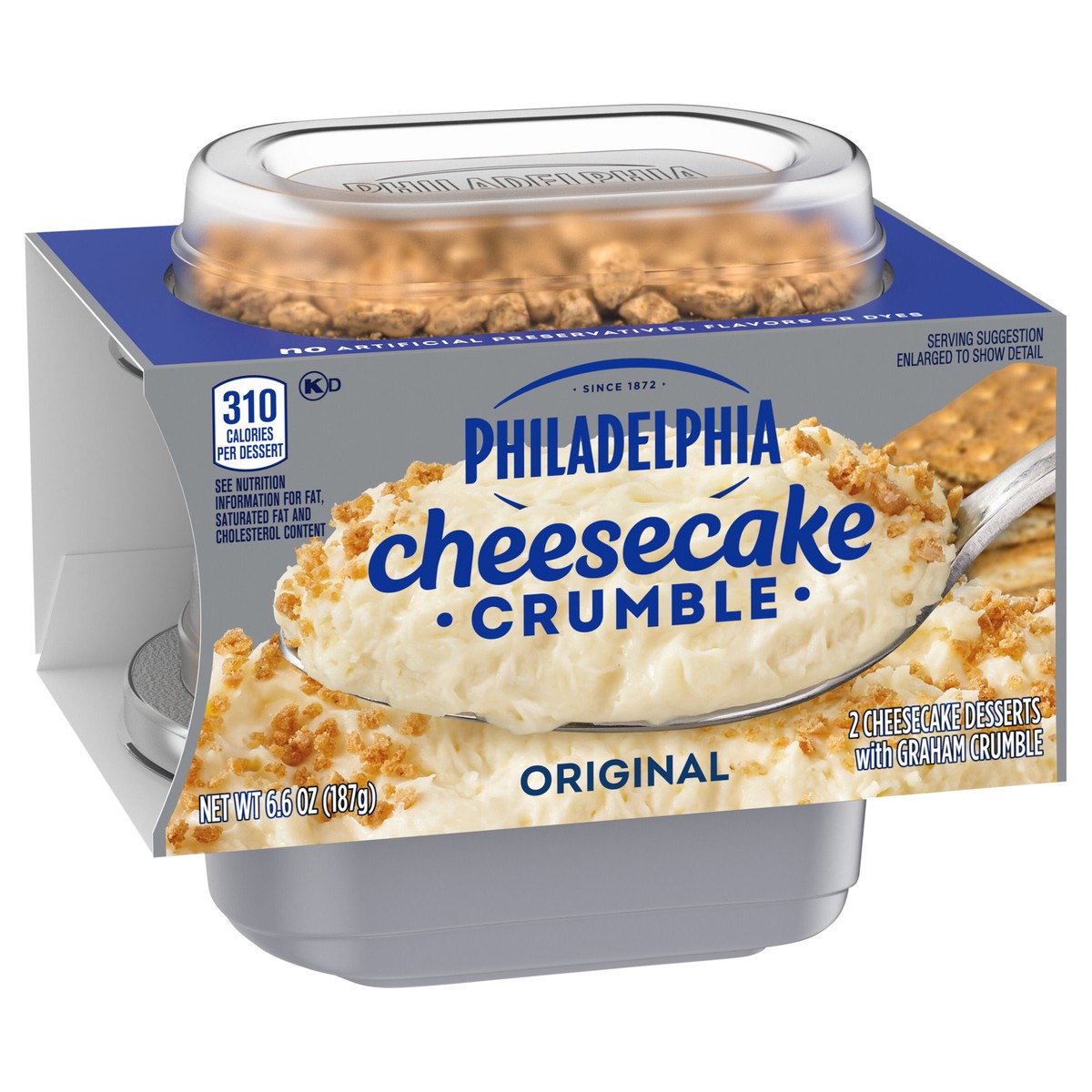 slide 3 of 9, Philadelphia Cheesecake Crumble Original Cheesecake Desserts with Graham Crumble, 2 ct Pack, 2 ct