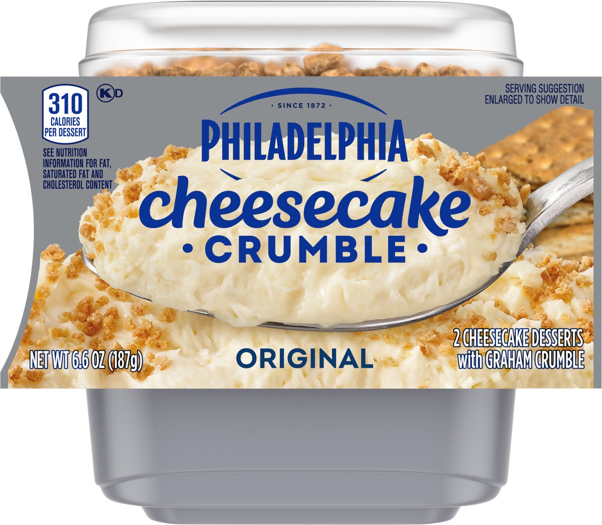 slide 8 of 9, Philadelphia Cheesecake Crumble Original Cheesecake Desserts with Graham Crumble, 2 ct Pack, 2 ct