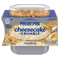 Philadelphia Cheesecake Crumble Dessert, 2 Pack, for Easy Desserts and On-the-Go Snacking, Original, No Artificial Preservatives, Flavors or Dyes, 6.6 oz