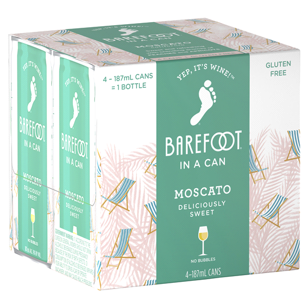 Barefoot Moscato White Wine / 4 ct; 187 ml Shipt