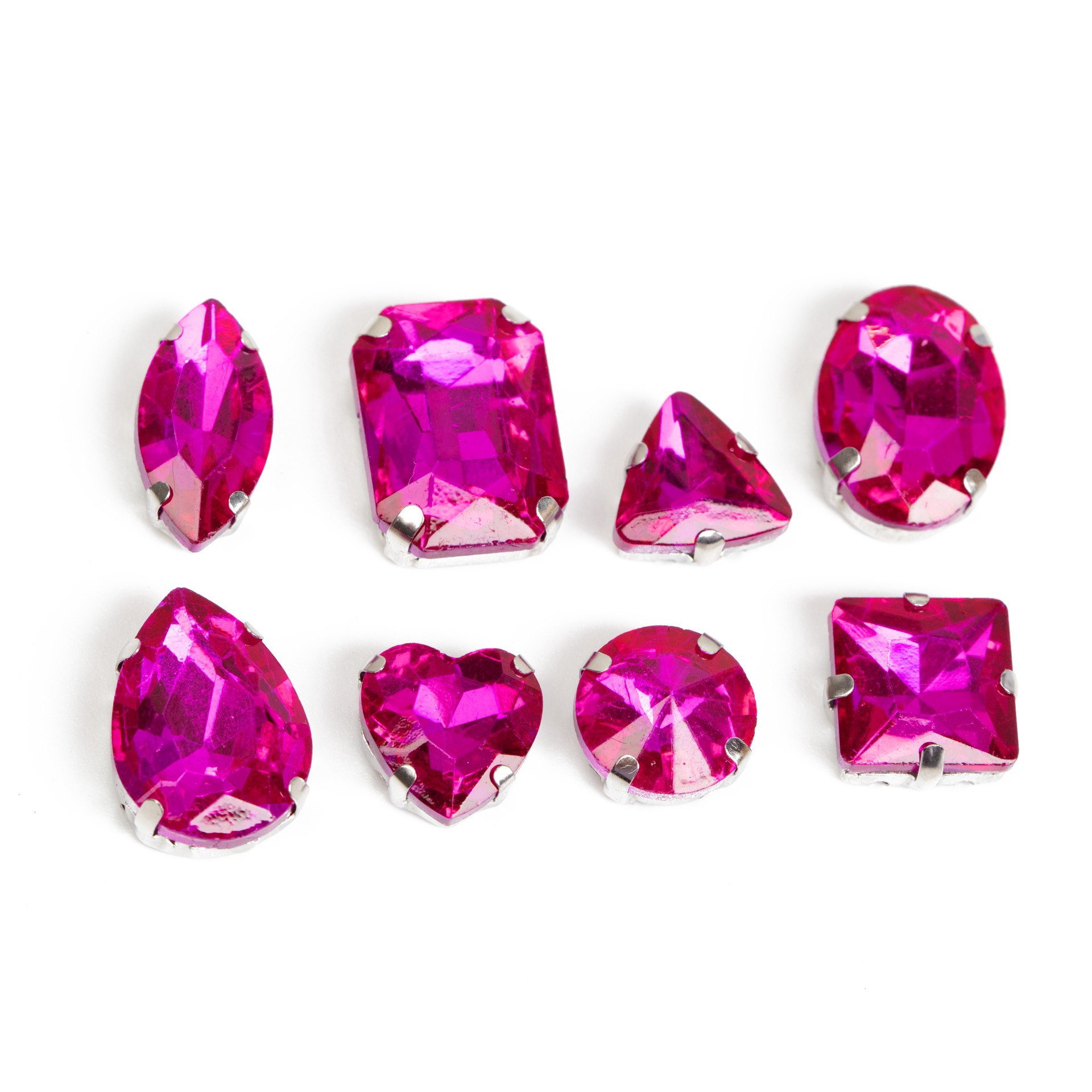 slide 3 of 6, Cousindiy Silver Fuchsia Glass Sew-On Rhinestones, 48ct., 48 ct