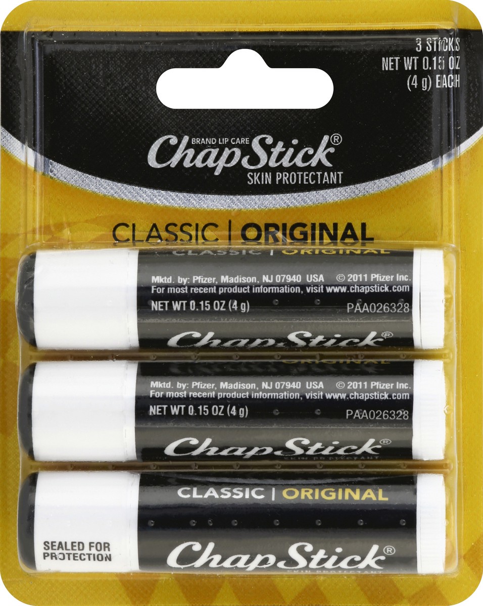 slide 1 of 3, ChapStick Classic Original Lip Balm, 3 ct