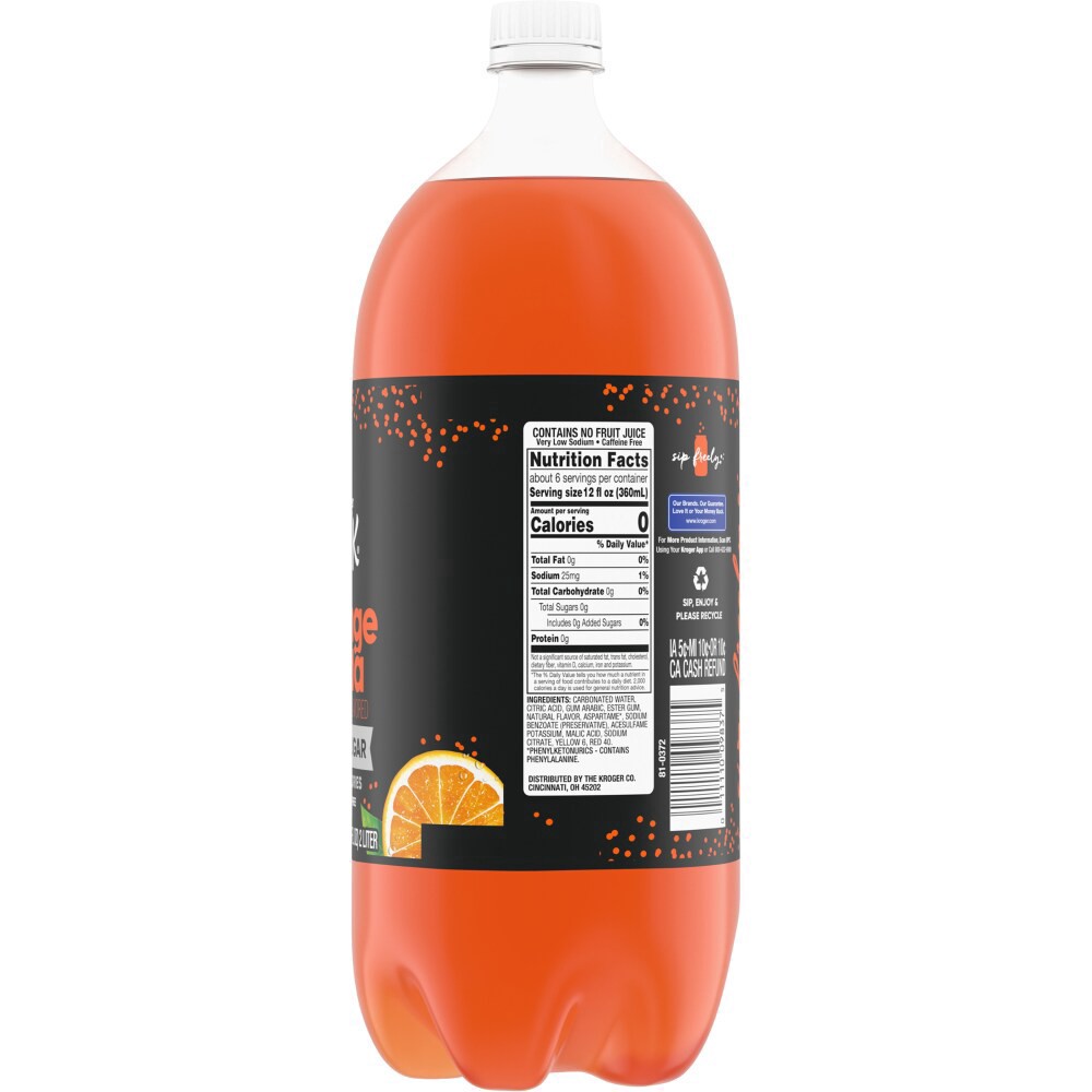 slide 3 of 4, Big K Caffeine Free Zero Sugar Orange Soda - 2 liter, 2 liter