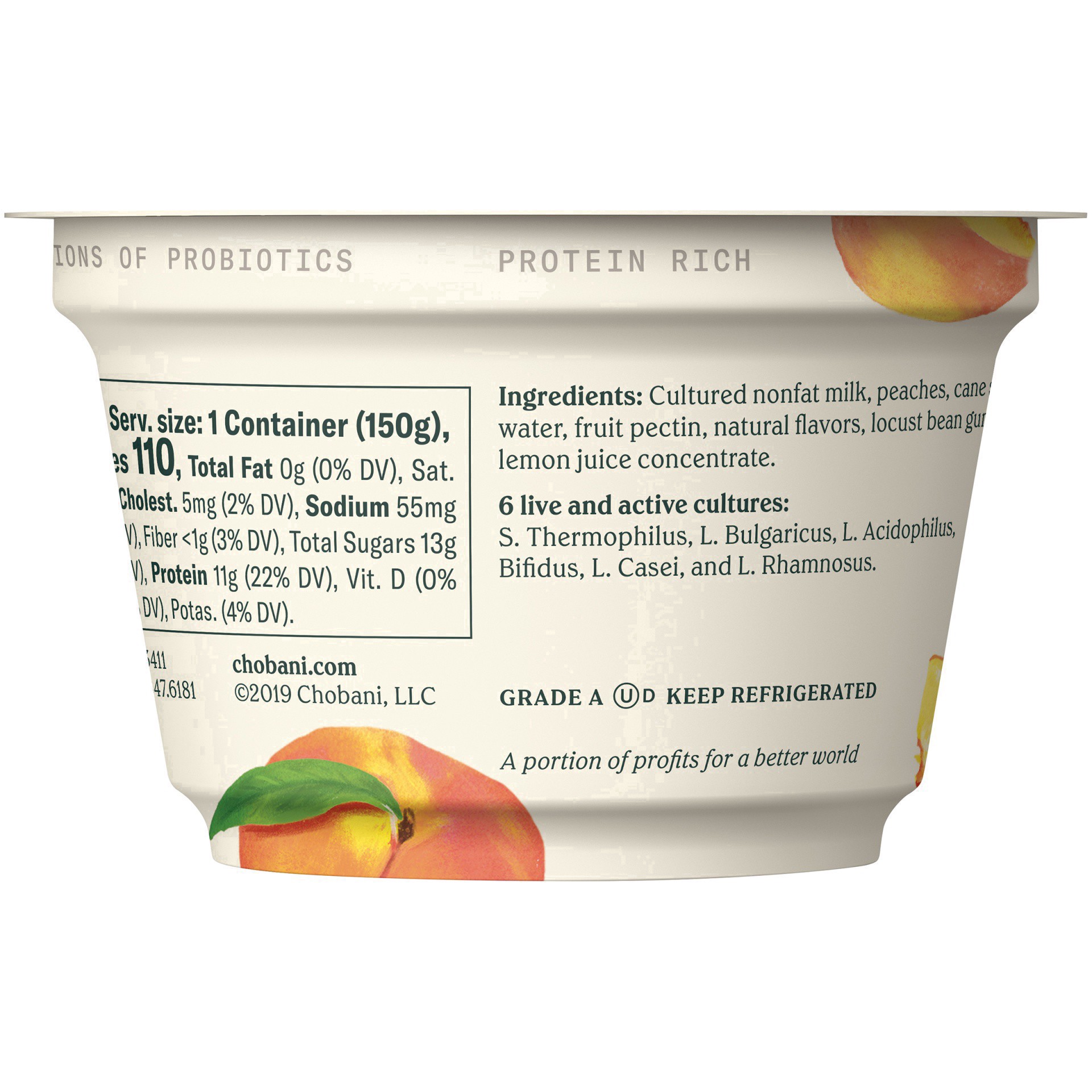 slide 35 of 75, Chobani Peach on the Bottom Nonfat Greek Yogurt - 5.3oz, 5.3 oz