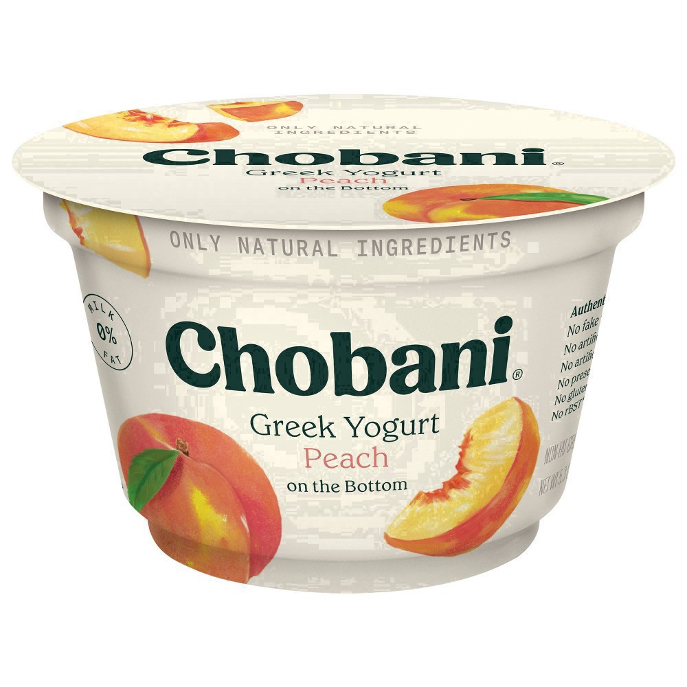 slide 69 of 75, Chobani Peach on the Bottom Nonfat Greek Yogurt - 5.3oz, 5.3 oz