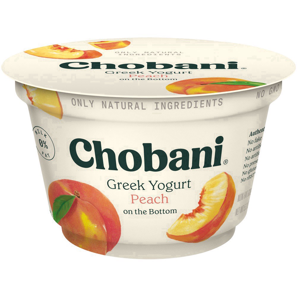slide 39 of 75, Chobani Peach on the Bottom Nonfat Greek Yogurt - 5.3oz, 5.3 oz