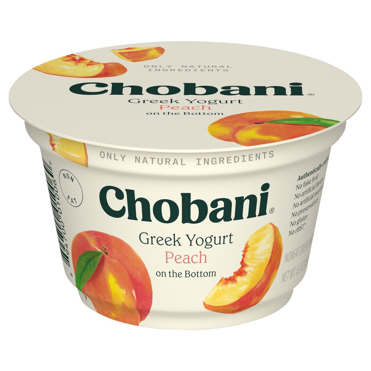 slide 1 of 75, Chobani Non-Fat Peach on the Bottom Greek Yogurt 5.3oz, 5.3 oz