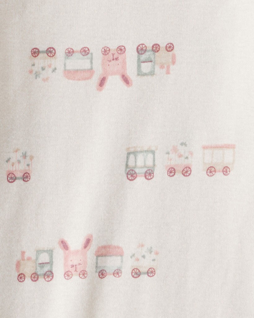 slide 4 of 6, Carter's Carters Baby Girl 3-Piece Train Print Long-Sleeve Bodysuit & Pant Set - Pink White NB, 3 pc