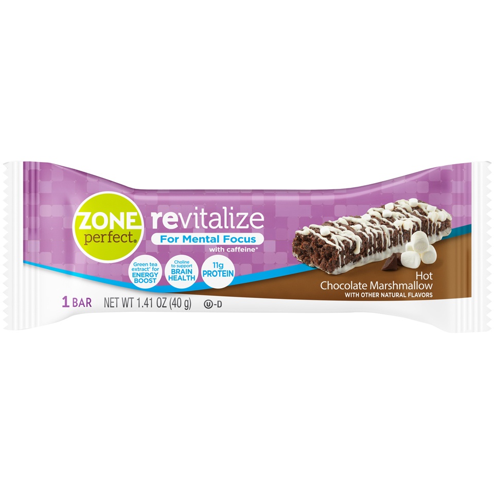 slide 1 of 2, Zone Perfect Revitalize Hot Chocolate Marshmallow Energy Bar, 1.41 oz