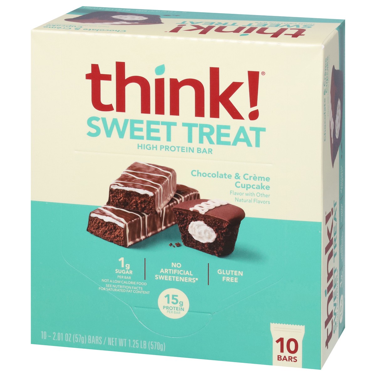 slide 8 of 12, think! High Protein Chocolate & Creme Cupcake Layered Protein Bar 10 - 2.01 oz Bars, 10 ct