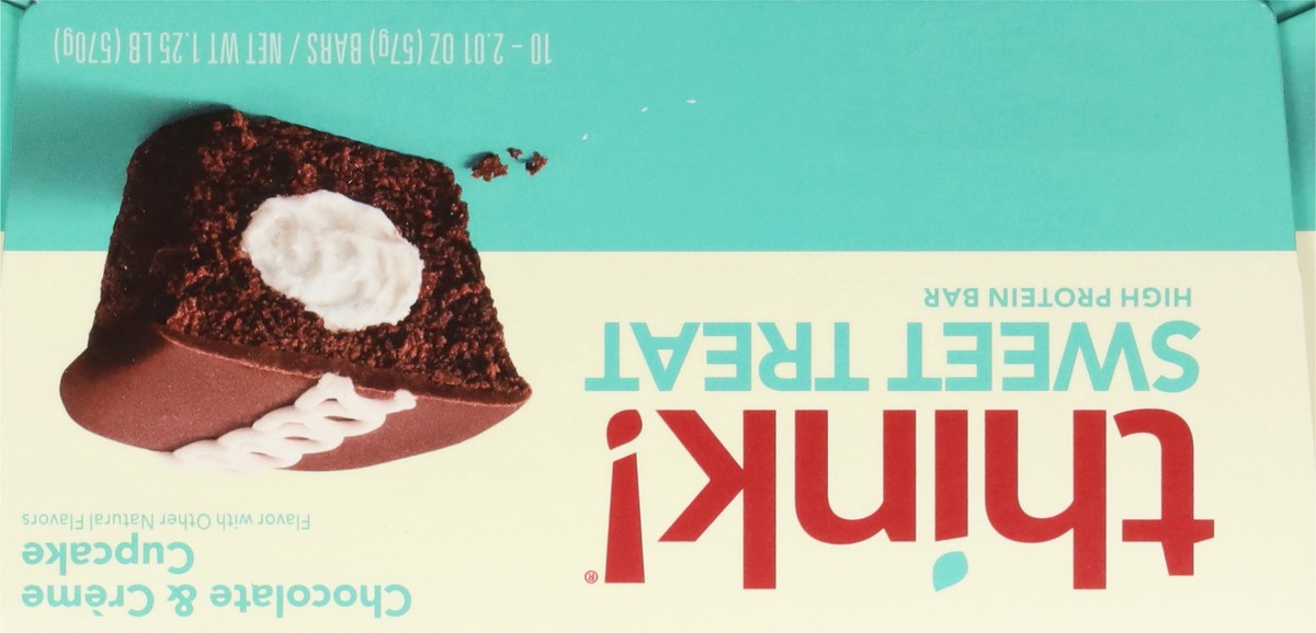 slide 12 of 12, think! High Protein Chocolate & Creme Cupcake Layered Protein Bar 10 - 2.01 oz Bars, 10 ct