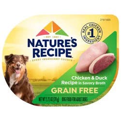 Nature''s Recipe Nature’s Recipe Grain Free Chicken & Duck Recipe in Savory Broth Wet Dog Food, 2.75 oz. Cup