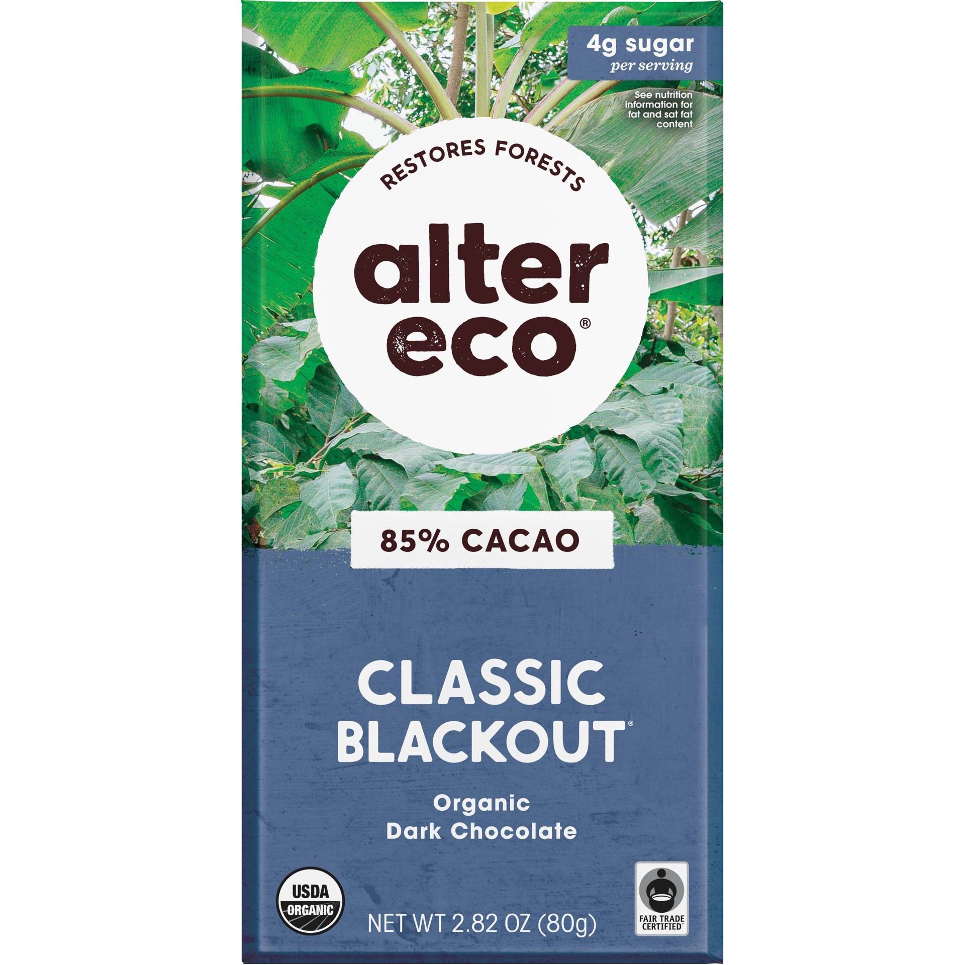 slide 1 of 1, Alter Eco America Blackout Organic Dark Chocolate Bar, 2.82 oz