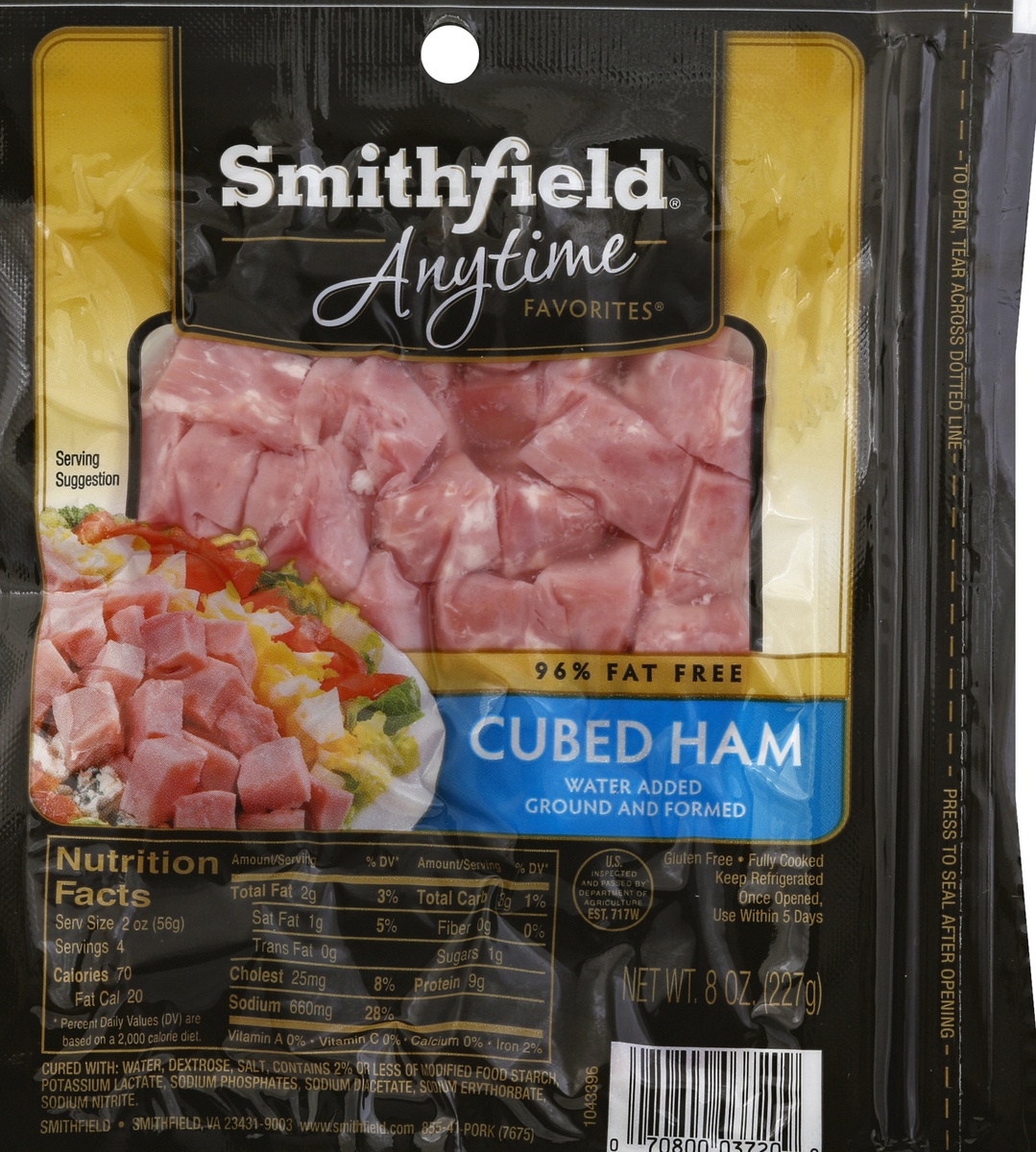 slide 3 of 4, Smithfield Cubed Ham - Smoked and Boneless, 8 oz