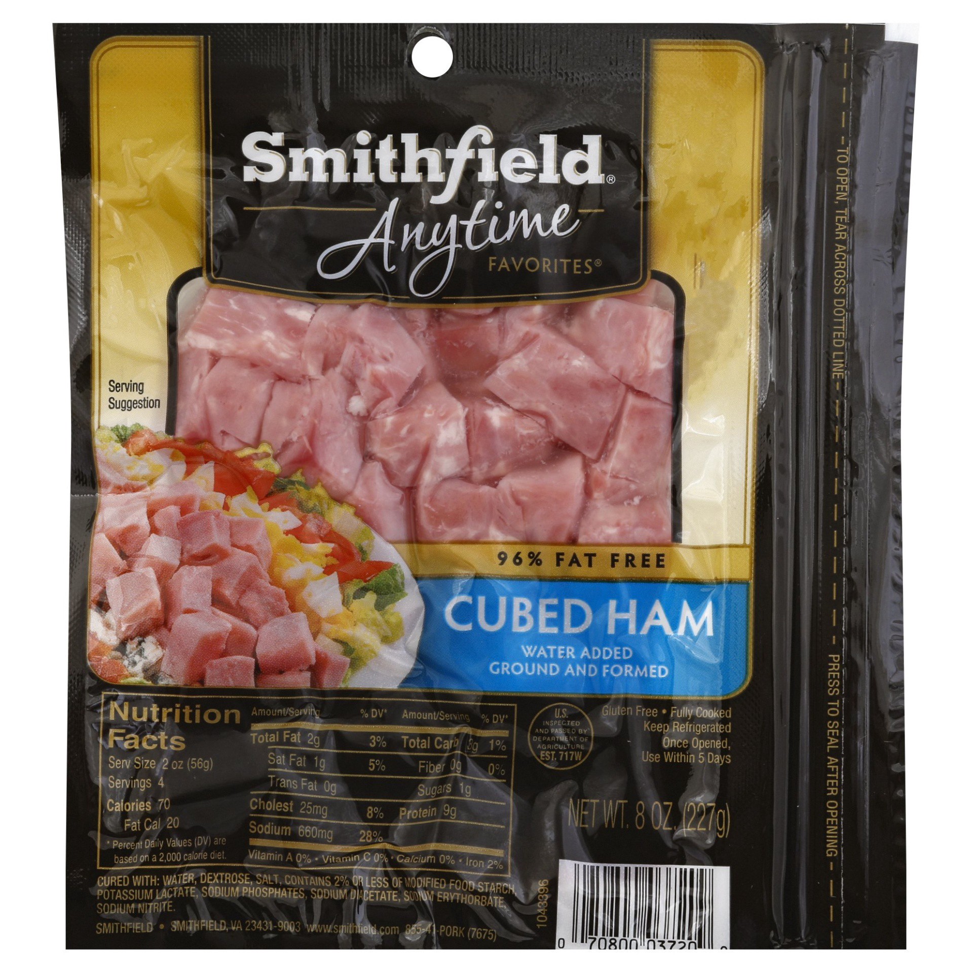 slide 1 of 3, Smithfield Cubed Ham - Smoked and Boneless, 8 oz