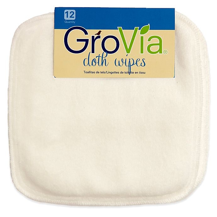 slide 1 of 1, GroVia Cloth Wipes, 12 ct