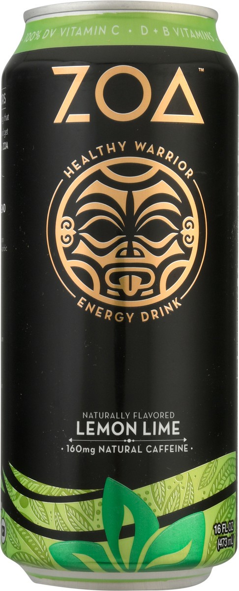 slide 1 of 9, ZOA Lemon Lime Energy Drink - 16 fl oz, 16 fl oz