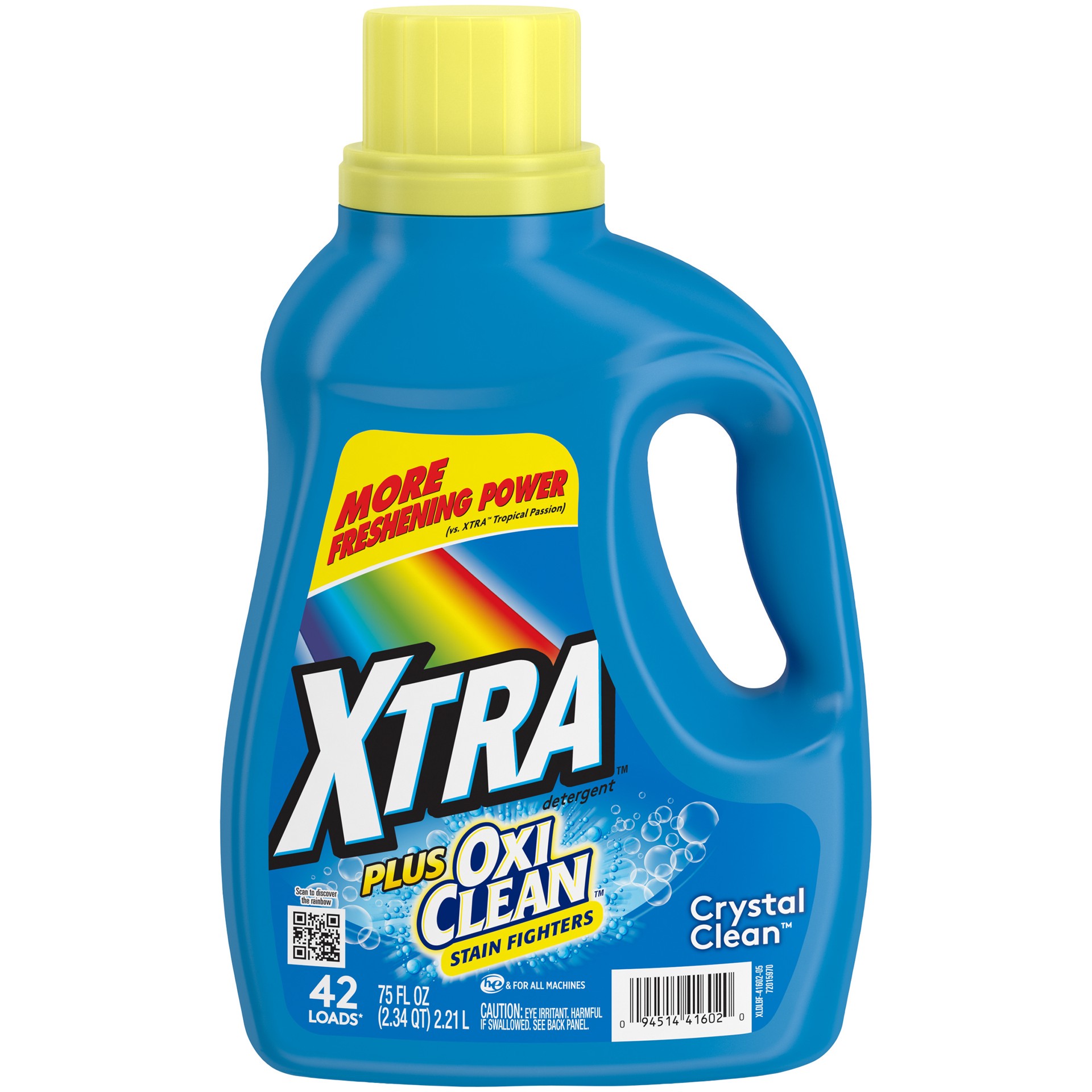 slide 1 of 2, Xtra Plus OxiClean Liquid Laundry Detergent, Crystal Clean, 75oz, 75 fl oz