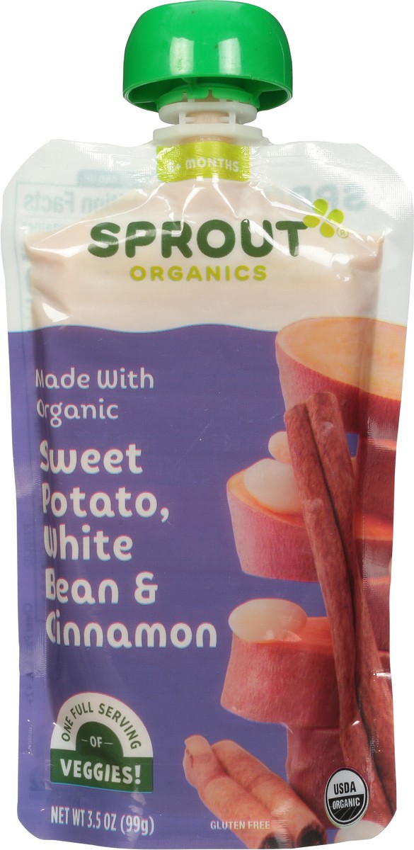 slide 6 of 9, Sprout Organics 6+ Months Sweet Potato, White Bean & Cinnamon Sweet Potato, White Bean & Cinnamon 3.5 oz, 3.5 oz