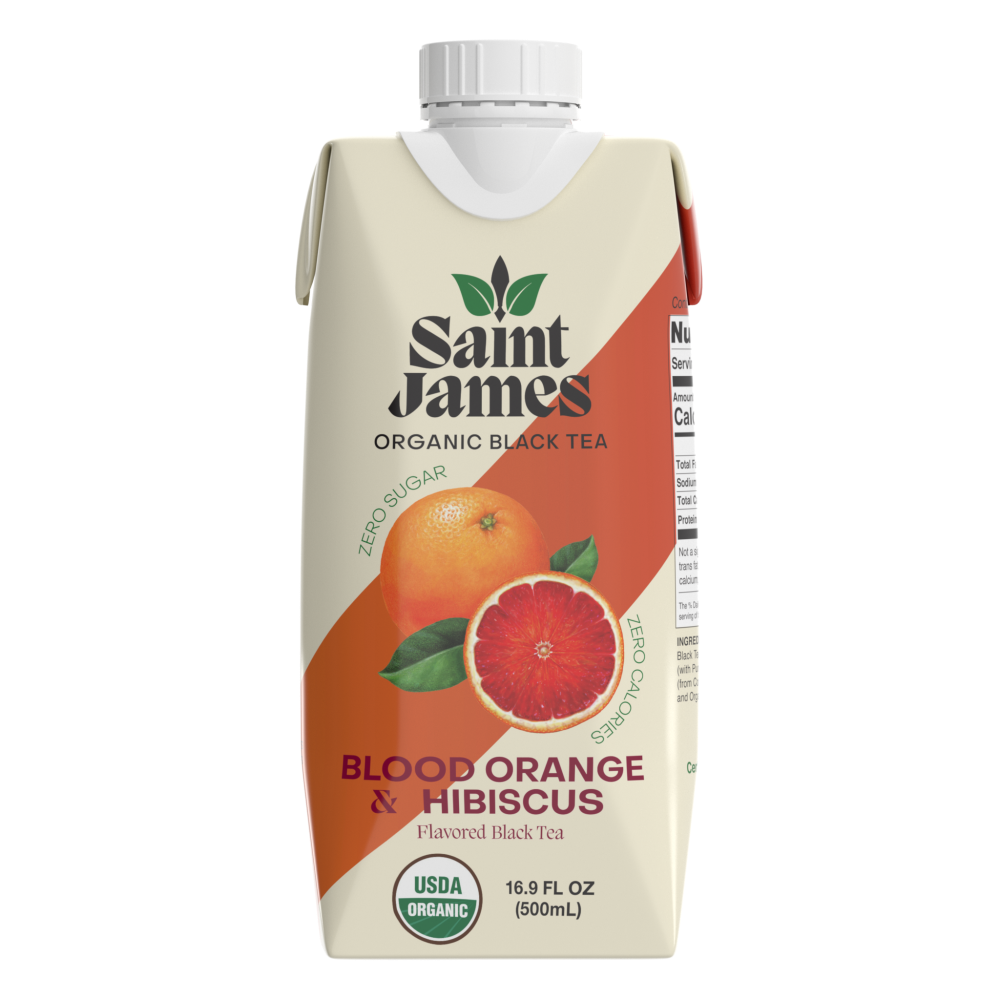 slide 3 of 4, Saint James Organic Blood Orange & Hibiscus Black Tea, 16.9 fl oz