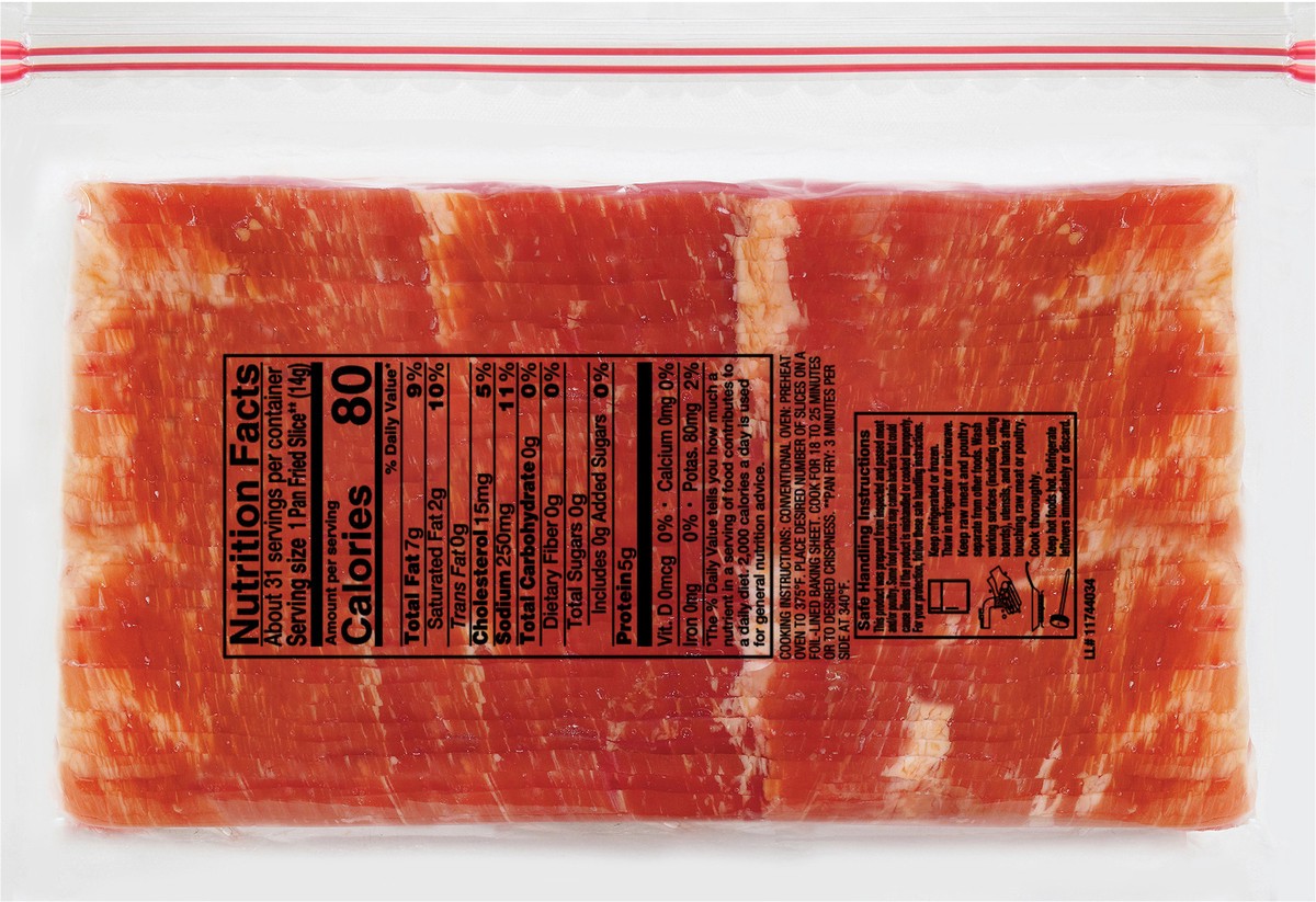 slide 3 of 9, J.C. Potter Hickory Smoked Sliced Slab Bacon, 3 lb