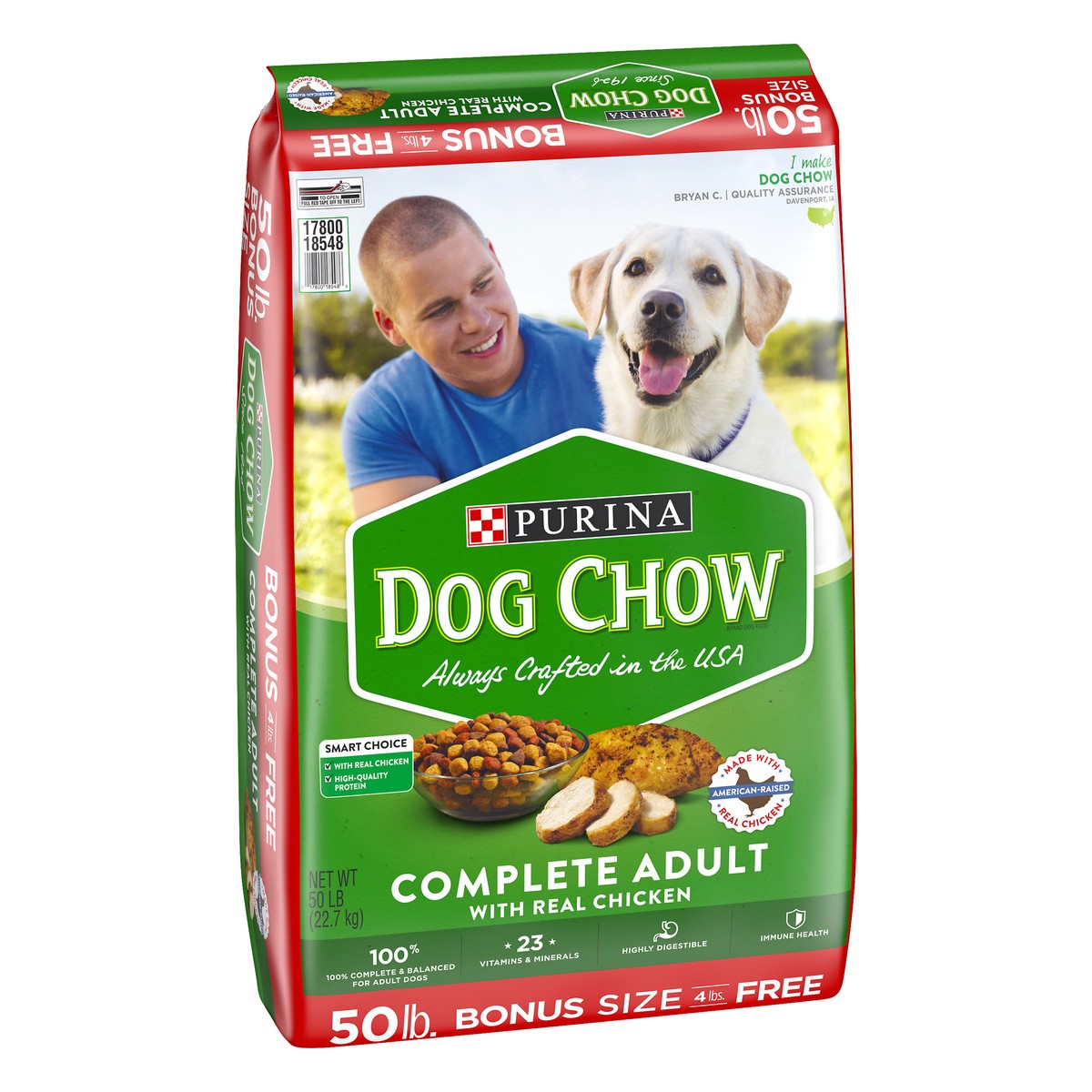 slide 5 of 9, Purina Dog Chow Complete Adult with Real Chicken Dry Dog Food, 52 lb