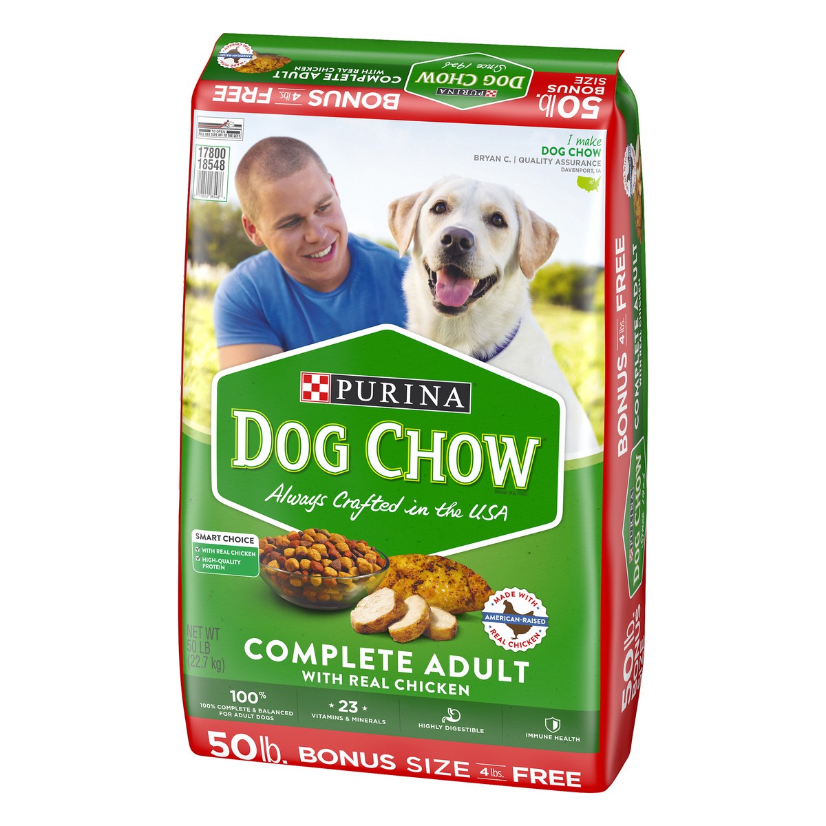 slide 6 of 9, Purina Dog Chow Complete Adult with Real Chicken Dry Dog Food, 52 lb