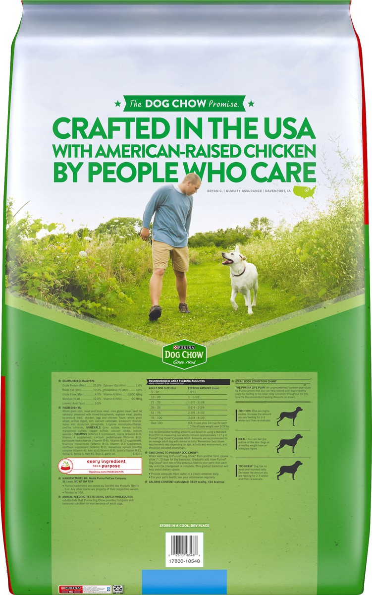 slide 9 of 9, Purina Dog Chow Complete Adult with Real Chicken Dry Dog Food, 52 lb