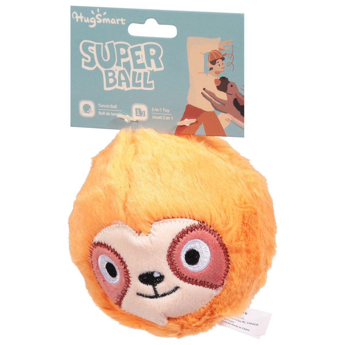 slide 8 of 11, HugSmart Super Ball Zoo Ball Sloth Plush Toy 1 ea, 1 ct