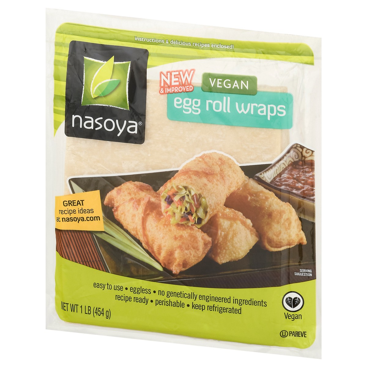 slide 3 of 9, Nasoya Vegan Egg Roll Wraps 1 lb, 1 lb