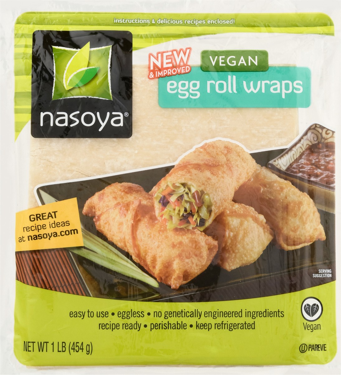 slide 6 of 9, Nasoya Vegan Egg Roll Wraps 1 lb, 1 lb