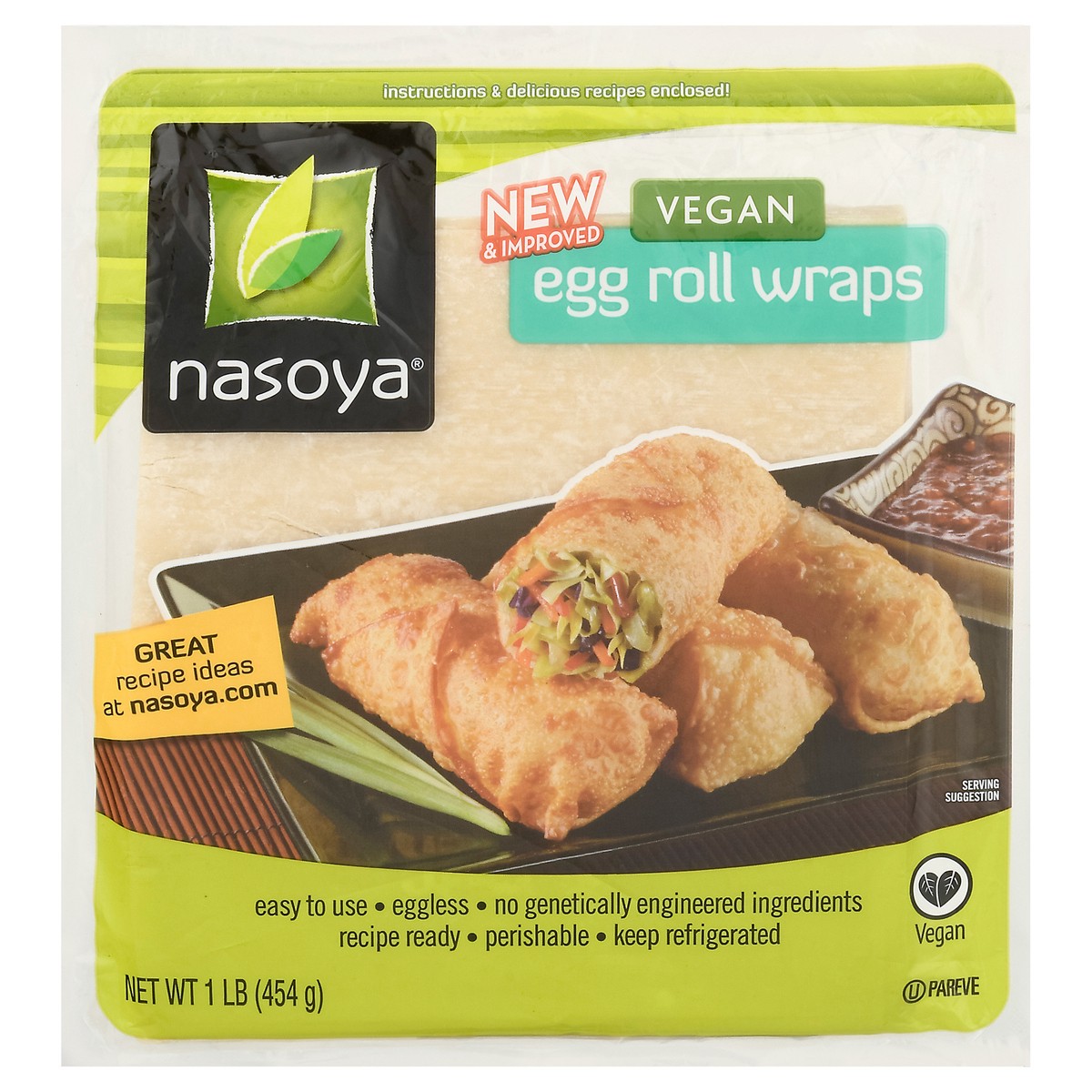 slide 1 of 9, Nasoya Vegan Egg Roll Wraps 1 lb, 1 lb