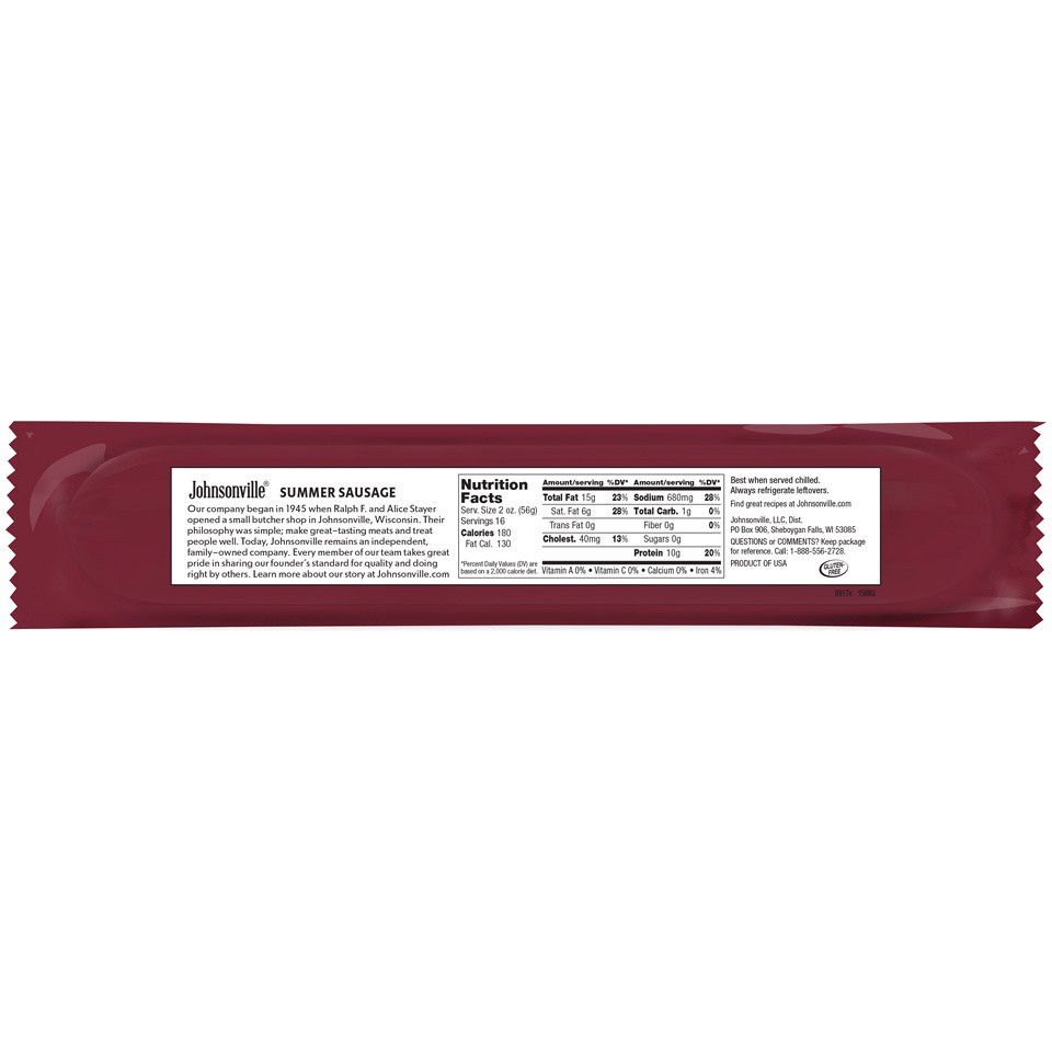 slide 2 of 2, Johnsonville Original Summer Sausage, 32 oz