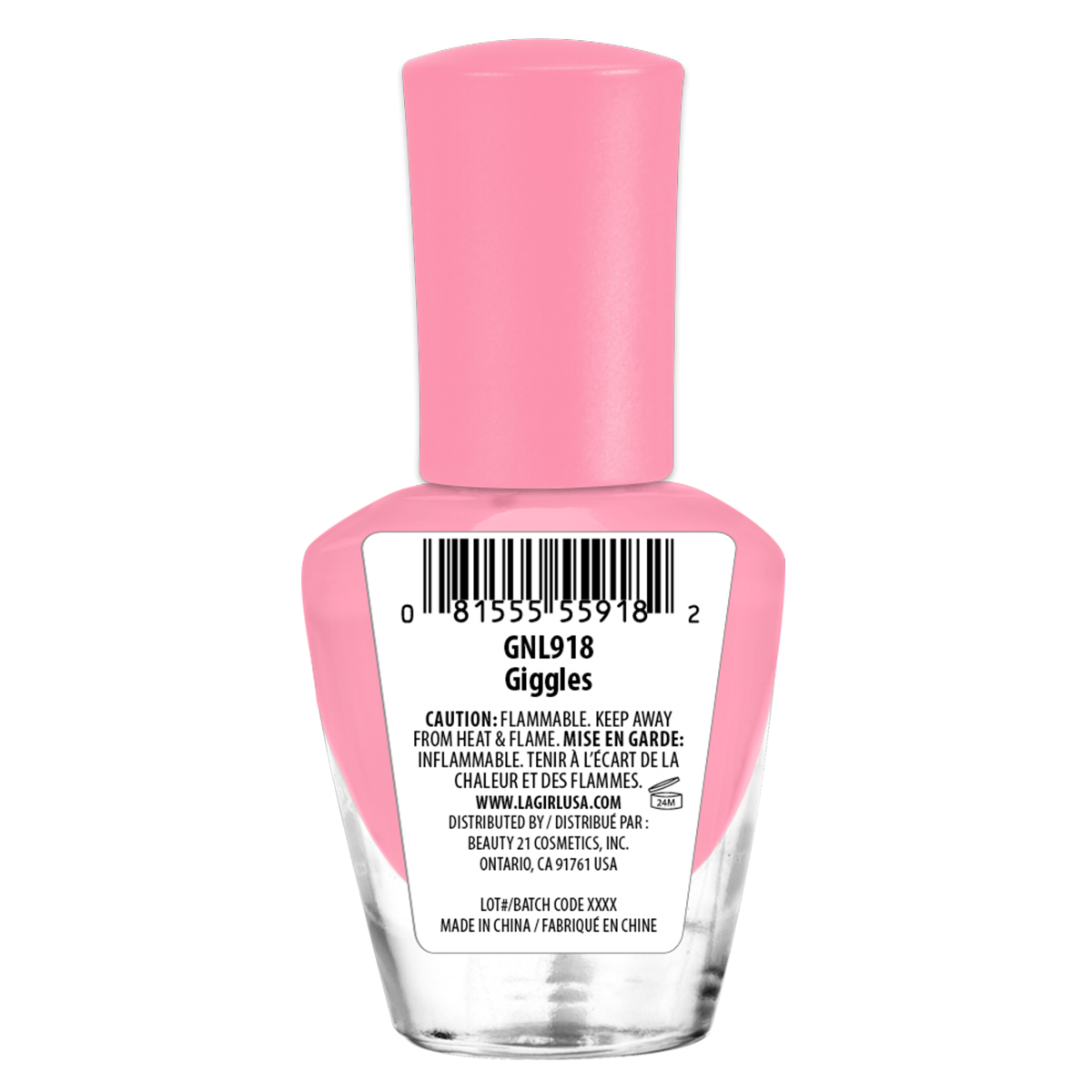 slide 4 of 9, L.A. Girl Cosmetics Neon Gel Like Nail Polish, Giggles, 1 ct