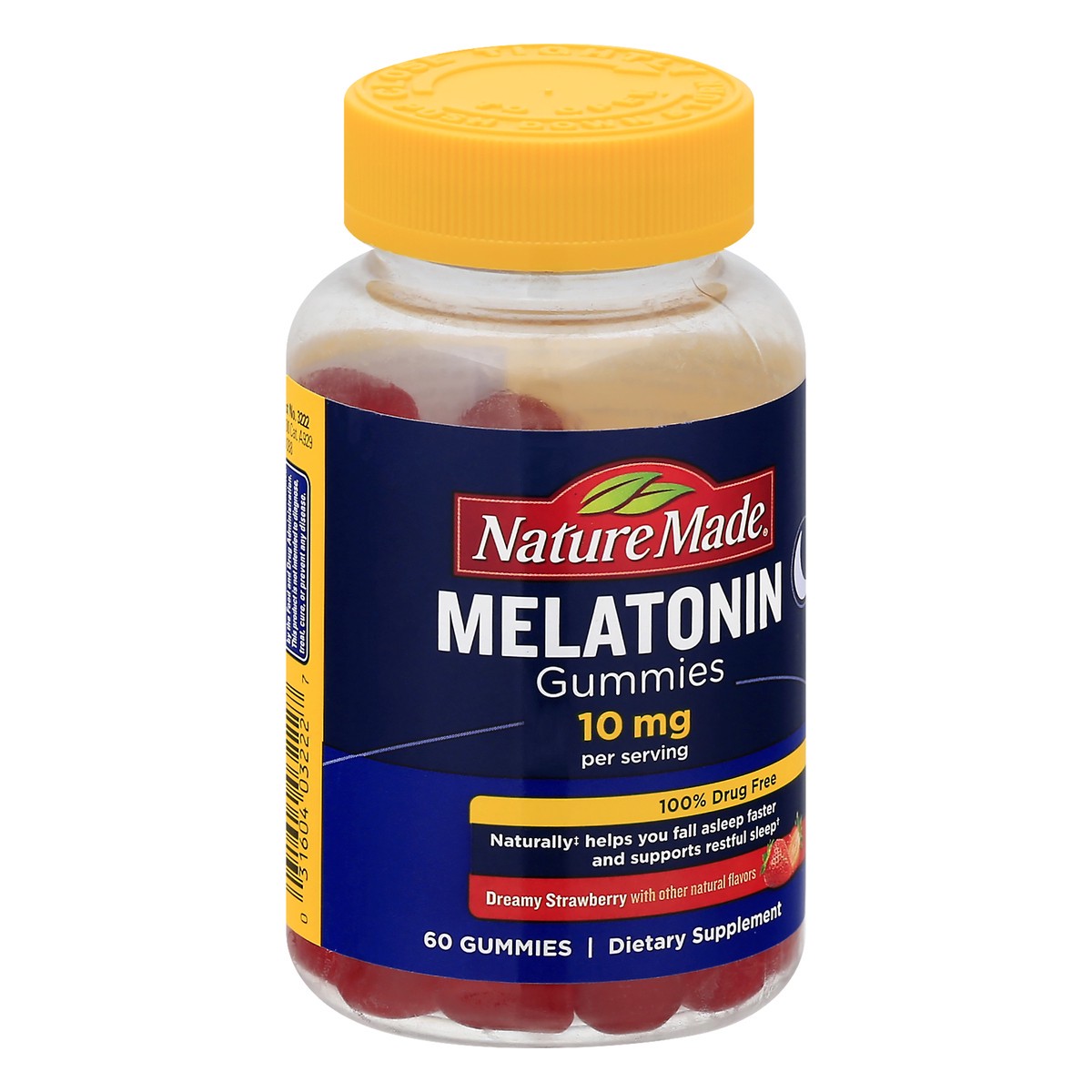 slide 7 of 9, Nature Made Melatonin 10 mg, Restful Sleep Aid Supplement, Strawberry Flavor, 60 Gummies, 30 Day Supply, 60 ct