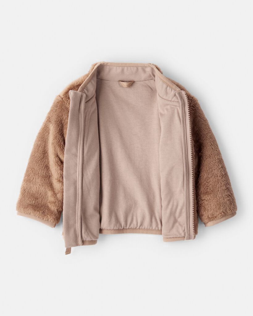 slide 2 of 3, Carter's Carters Baby Boy Sherpa Zip-Up Jacket - Brown Brown 24M, 1 ct