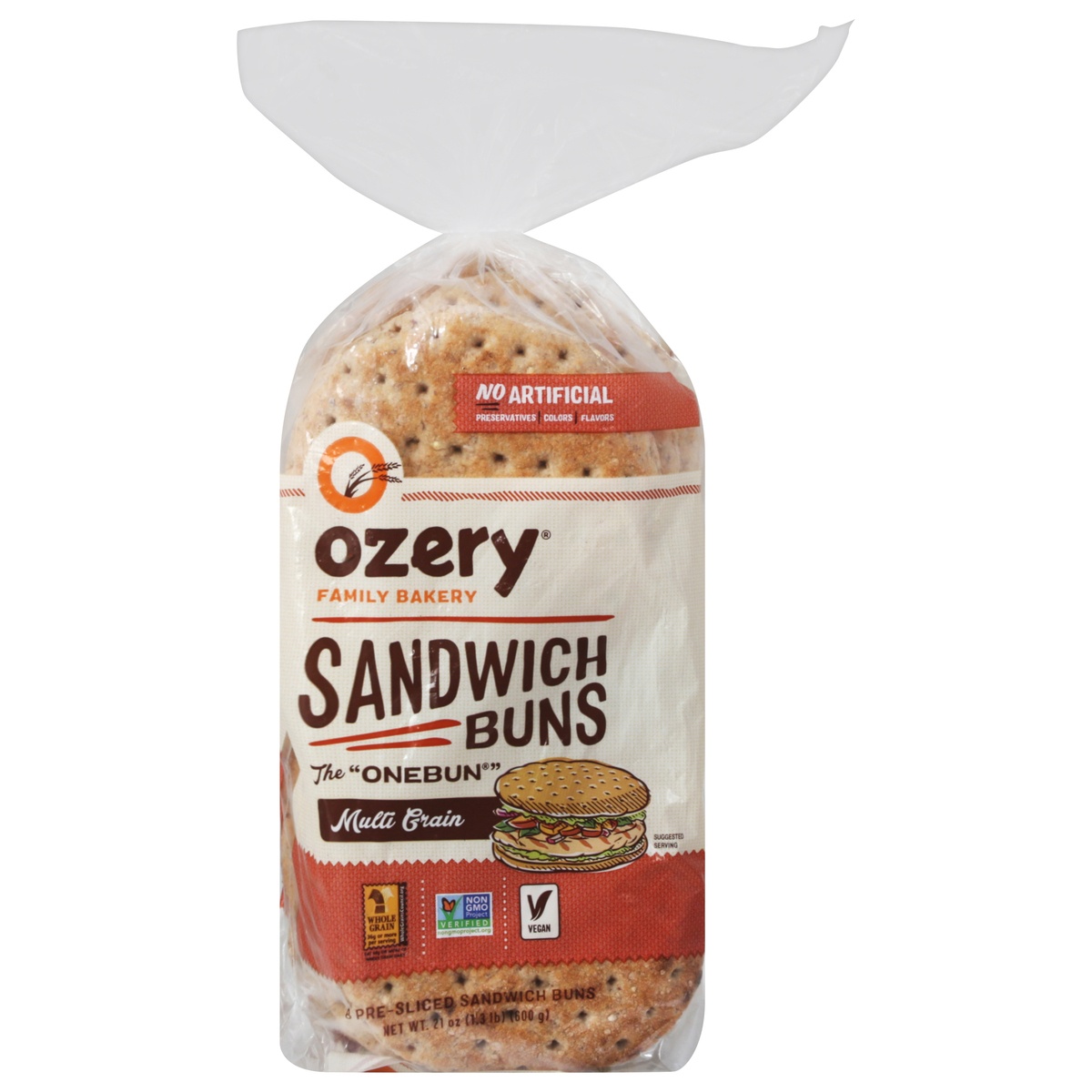 slide 1 of 5, Ozery Bakery Pre-Sliced Multi Grain Sandwich Buns 8 ea, 8 ct