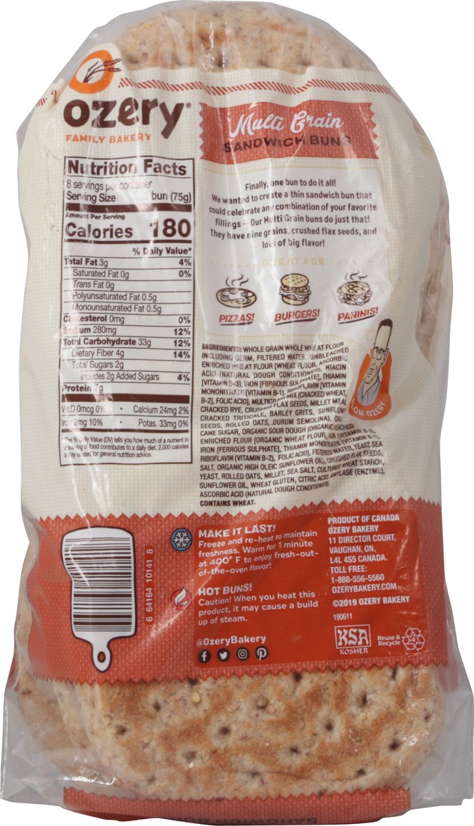 slide 3 of 12, Ozery Bakery Pre-Sliced Multi Grain Sandwich Buns 8 ea, 21 oz