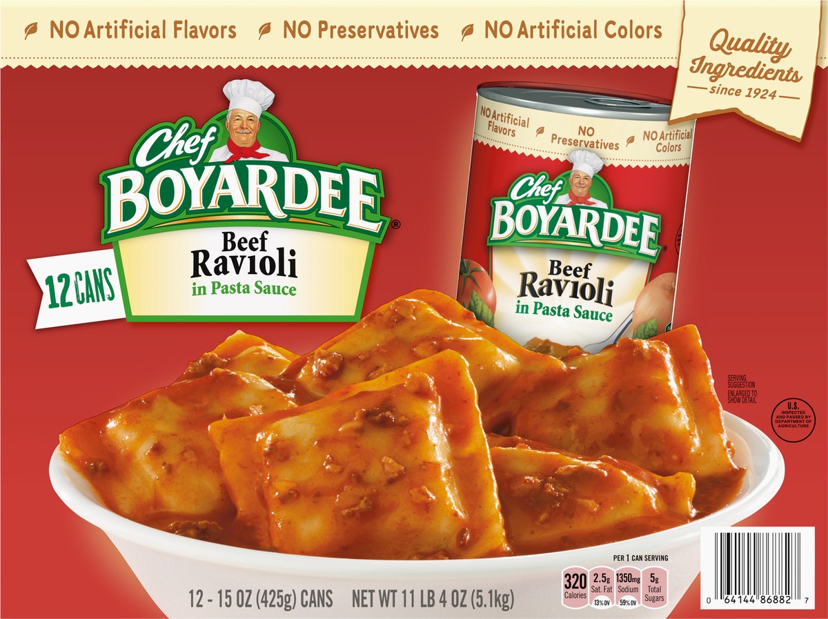 slide 6 of 13, Chef Boyardee Beef Ravioli in Pasta Sauce 12 - 15 oz Cans, 12 ct