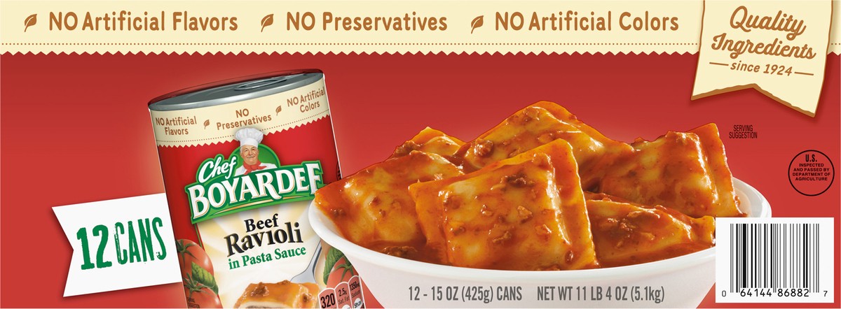 slide 4 of 13, Chef Boyardee Beef Ravioli in Pasta Sauce 12 - 15 oz Cans, 12 ct