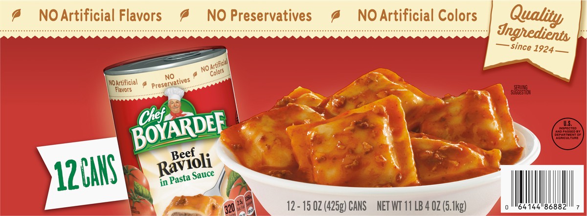 slide 3 of 13, Chef Boyardee Beef Ravioli in Pasta Sauce 12 - 15 oz Cans, 12 ct